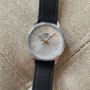Coach Watch - Black Leather Band